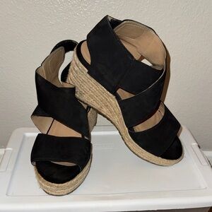 SOUL By Naturalizer Black Wedge Sandals